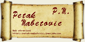 Petak Mabetović vizit kartica